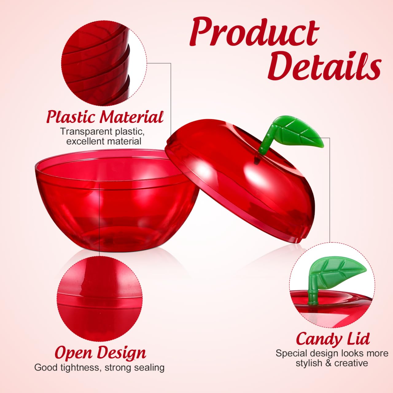 24Pcs Christmas Candy Boxes,Mini Plastic Filled Red Containers,Chocolate Treat Cookie Jar Favor Boxes for Party Wedding Christmas Valentine's Day