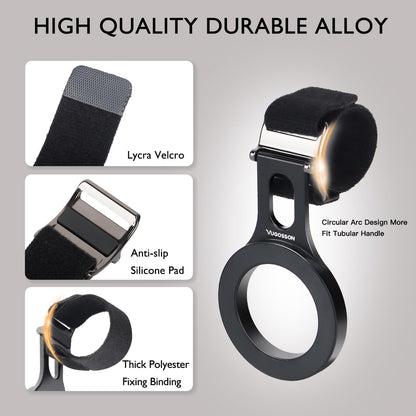 Magnetic Phone Holder for Stroller Bar, Compatible with MagSafe (Strong Magnet) - 180° Adjustable for Gym, Home Fitness Bikes, Shopping Cart, with Adjustable Strap, All Phone (Magnetic Ring Included)