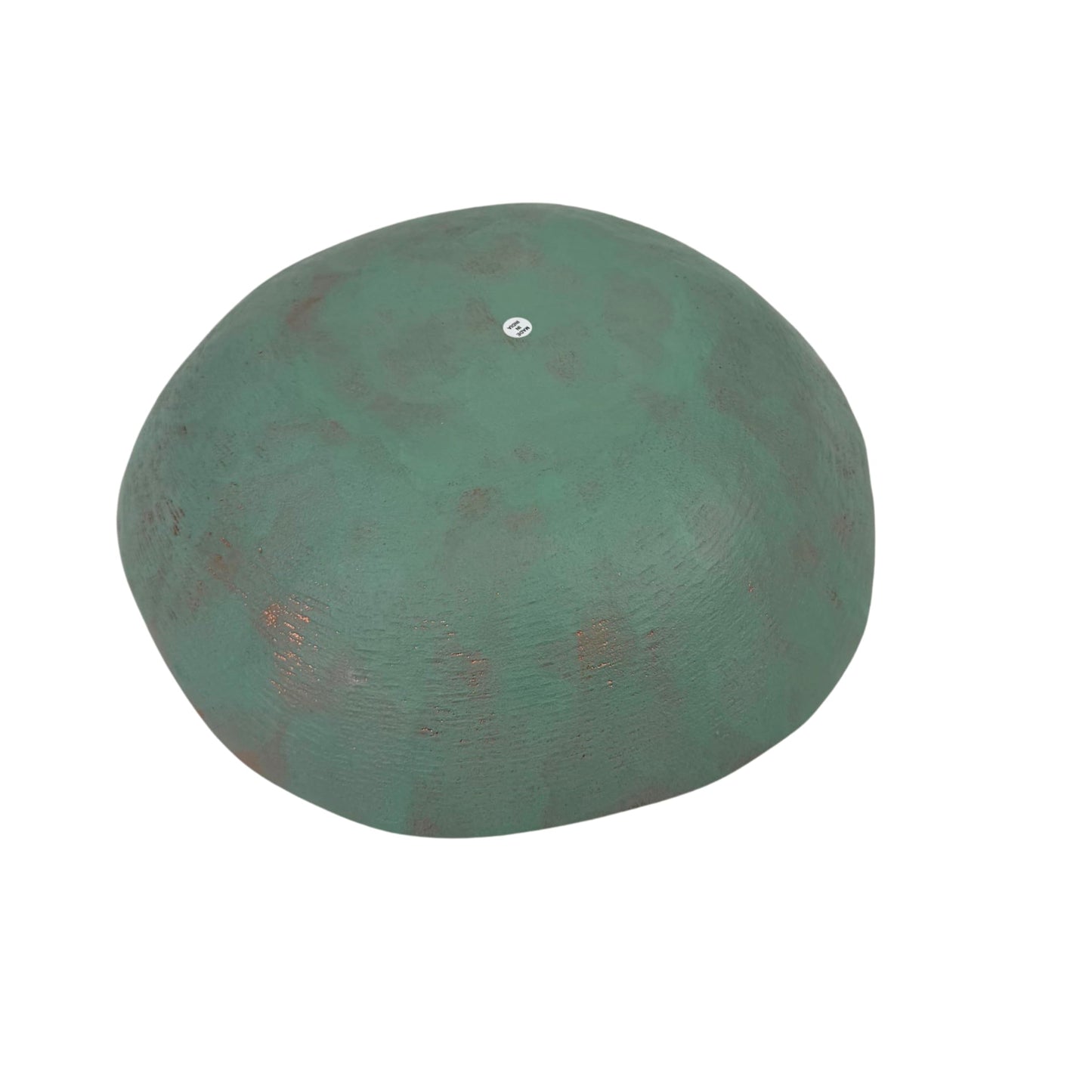 ANDALUCA Cast Metal Extra Large Turquoise Copper Finish Round Decorative Bowl 14 inch