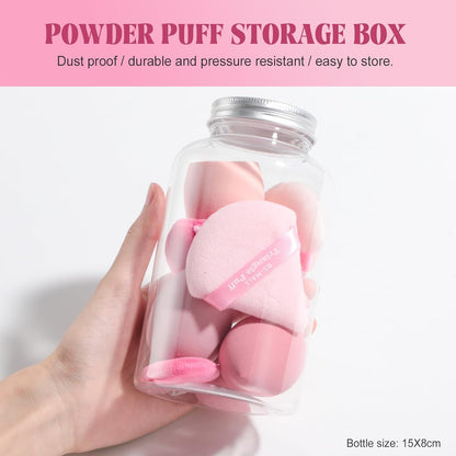 BS-MALL Makeup Sponge & Triangle Puff Set Pink for Mini Detailed Application Foundation Concealer Soft Pearl Cotton Sponge Pack of 10