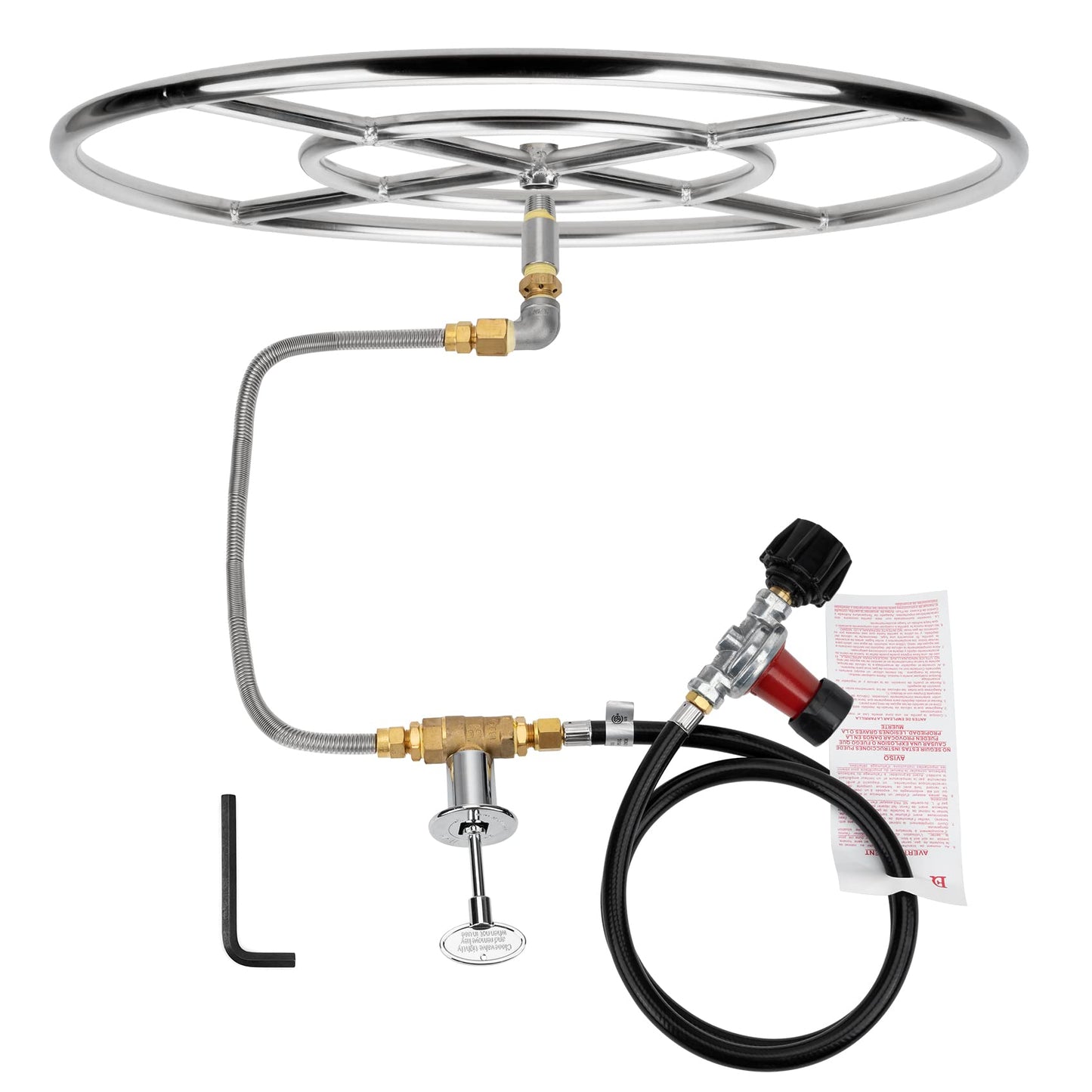 Stanbroil LP Propane Gas Fire Pit Stainless Steel Burner Ring Installation Kit, 24-inch