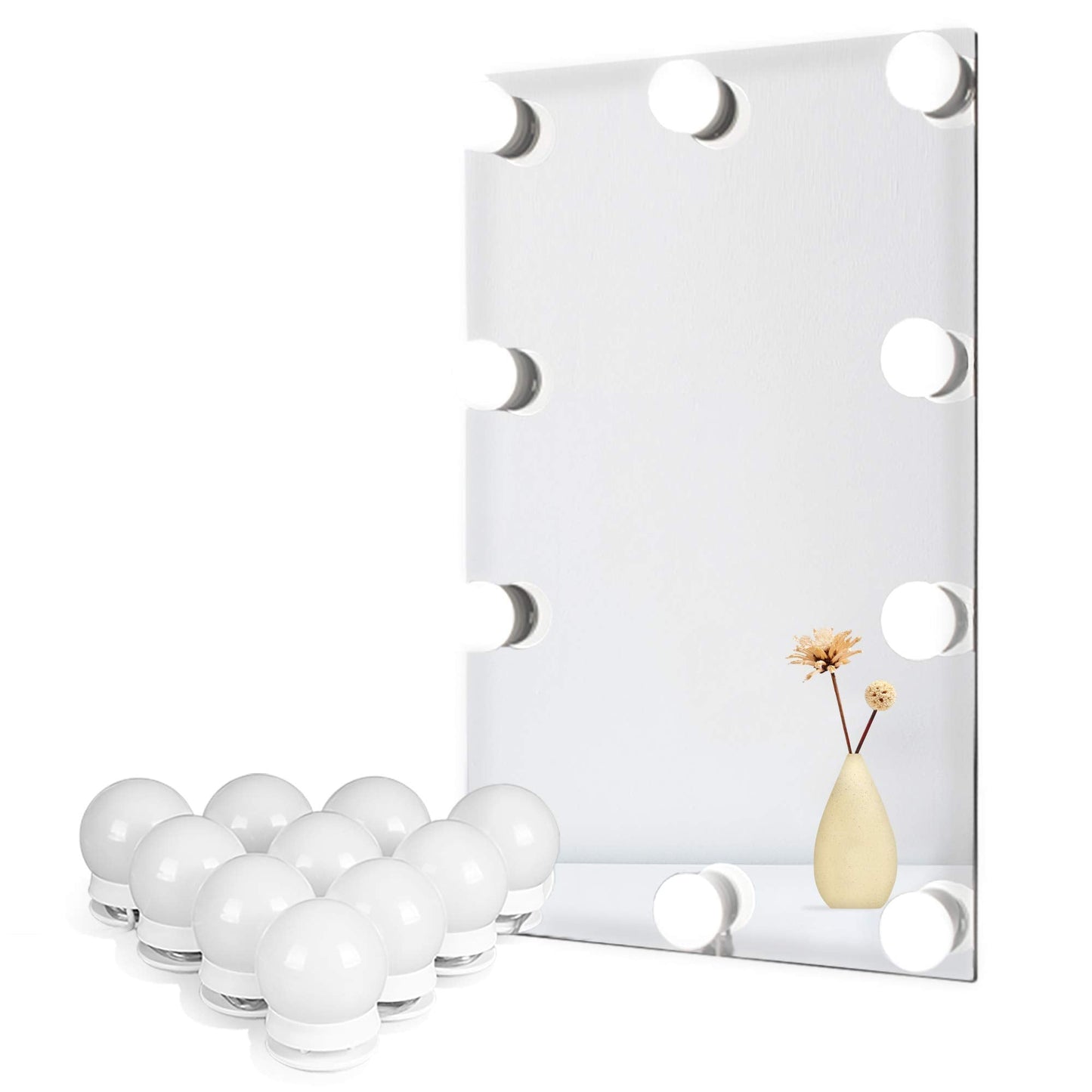 Vanity Lights for DIY Hollywood Mirror, Makeup Lights for Dressing Table, LED Strip Lights Kit with Touch Sensor Dimmer Switch and Power Adaptor, 10 Bulbs 4 Meters, Mirror Not Included