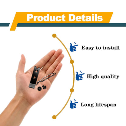 FJYXCHENXM 2 Set Knife Sheath Belt Clip Reliable 420 Stainless Steel Kydex Belt Clip with Screws for Kydex Sheath, Black