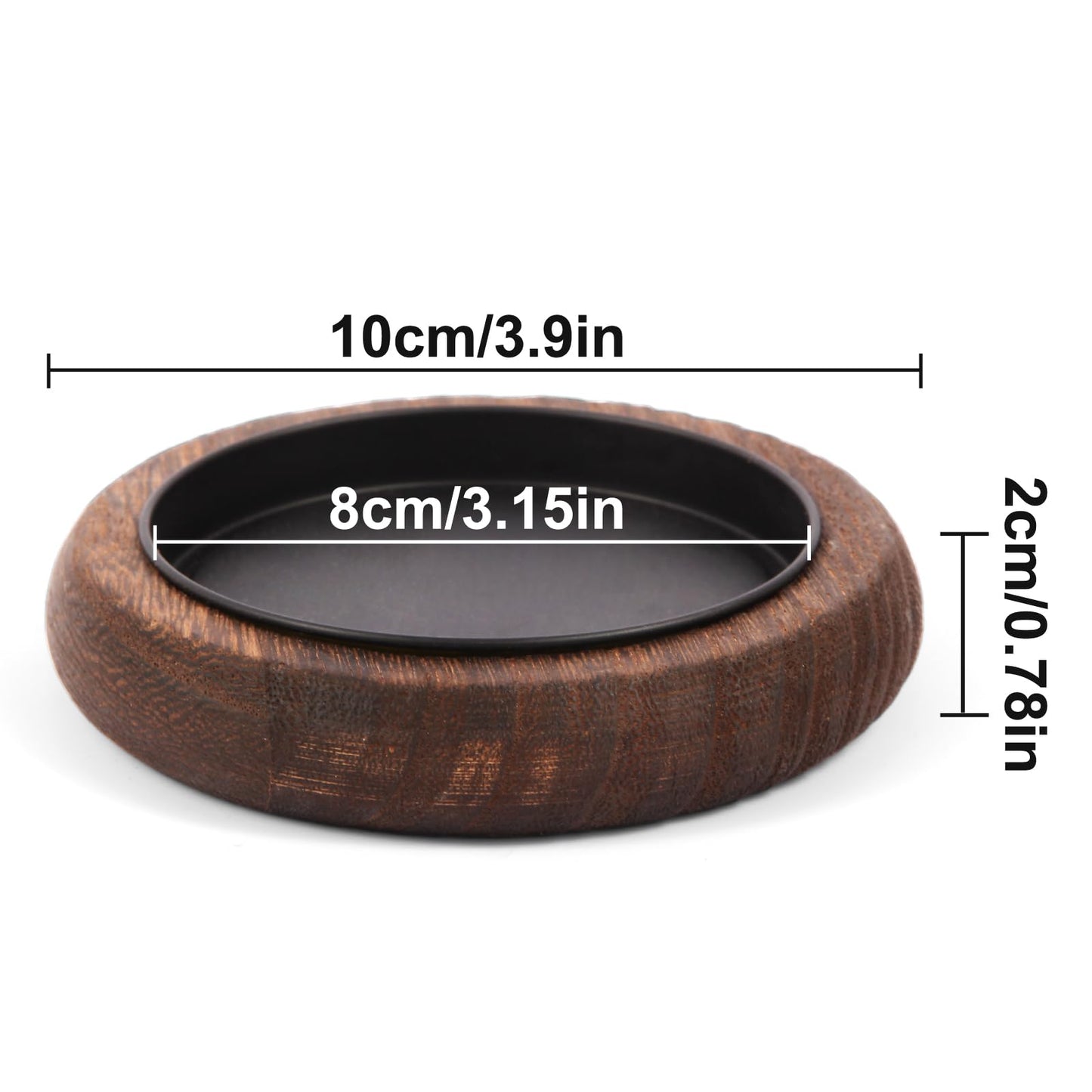 Hatway Wood Candle Holder Farmhouse Decor Wooden Pillar Candles Tray for Table Centerpiece Small Decorative Tray Riser Round Wooden Plate Pedestal Stand for Coffee Table for Christmas Decor Mu-4