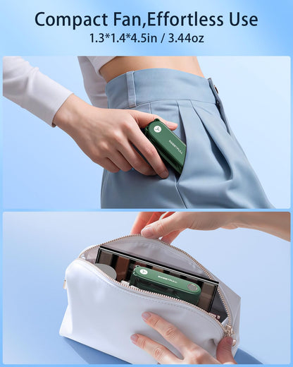 SWEETFULL Portable Handheld Mini Fan with LED Display, 3-in-1 Personal Foldable USB Rechargeable Hand Held Fan & Flashlight for Travel, Lash Eyelash, Cute Small Pocket for Women, Girls