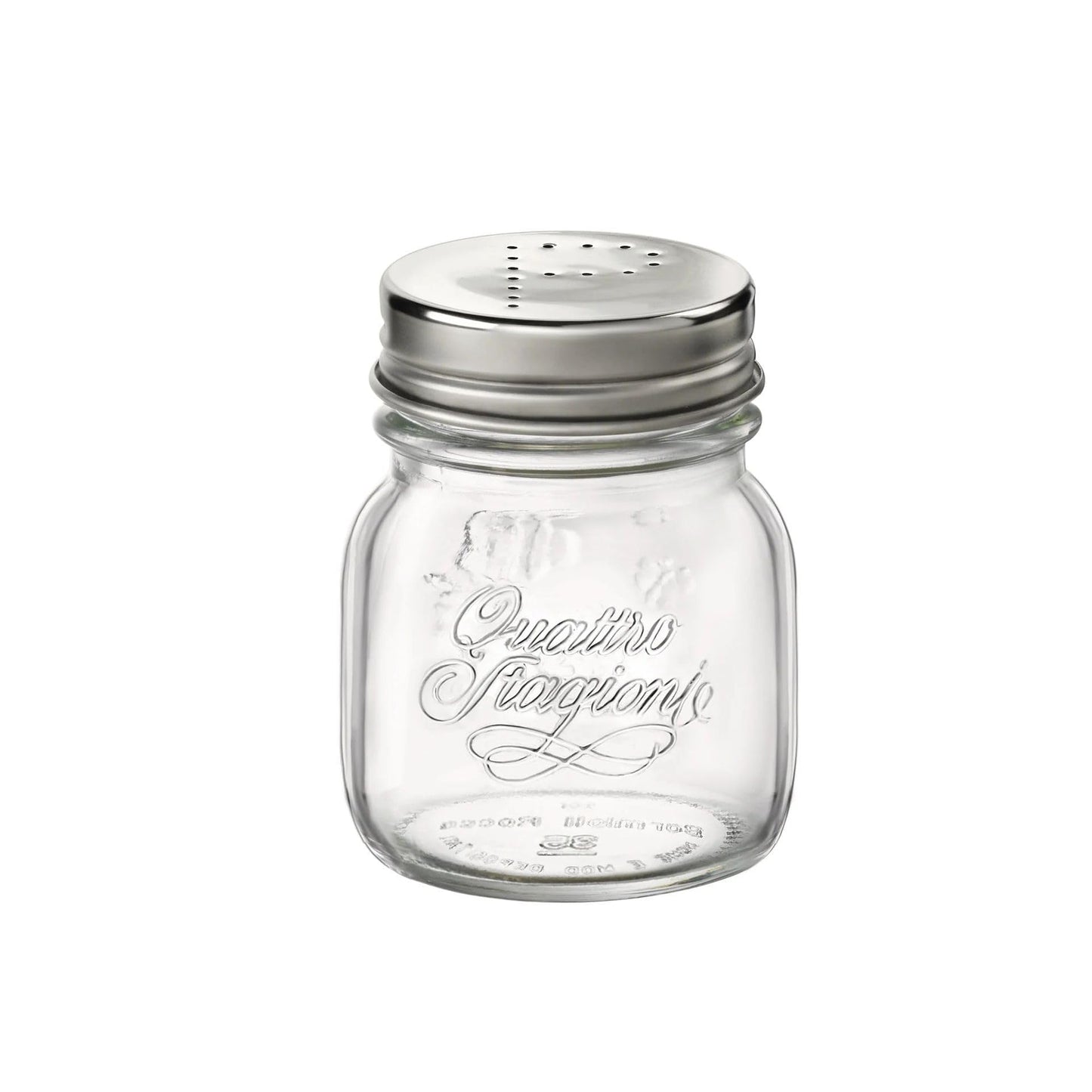 Bormioli Rocco 357760CBD021990 Quattro Stagioni Jar with Salt & Pepper Stainless Lid - Sleeve of 2, 5 oz, Clear