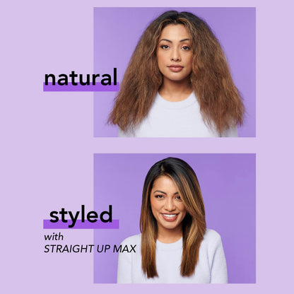 InStyler Straight Up Max Ceramic Straightening Brush - Detangling Hair Brush Straightener with Powerful Ceramic Heated Plates for Smooth, Frizz-Free Hair - For Thick, Curly & Wavy Hair Types