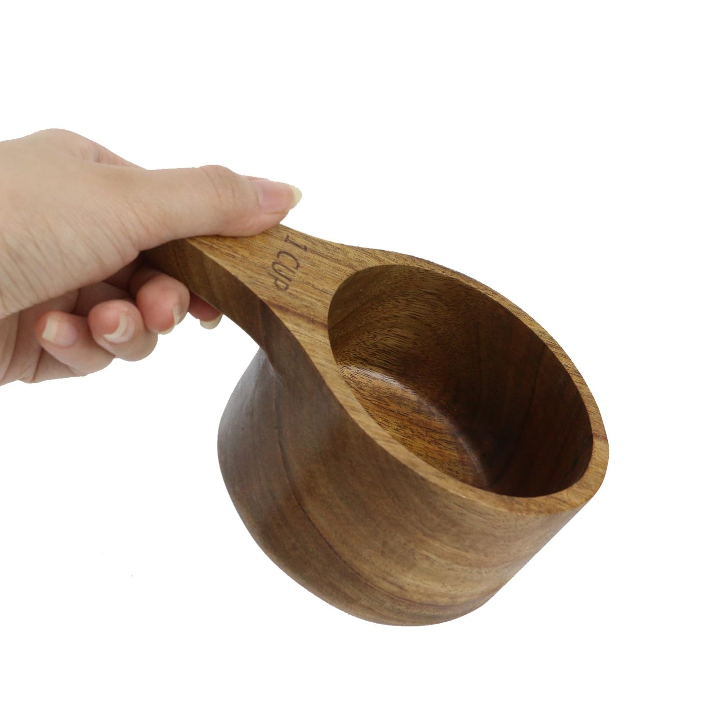Mewutal 1PCS 1 Wooden Measuring Cup and Measuring Spoon Kit for Baking Cooking Spice Coffee Tea Milk Powder