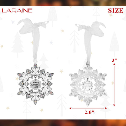 Laraine Christmas Tree Ornaments – 2025 Decorative Hanging Pendant of Car Charm Holiday Keepsake Gift Home Decor (Snowflake (2025))