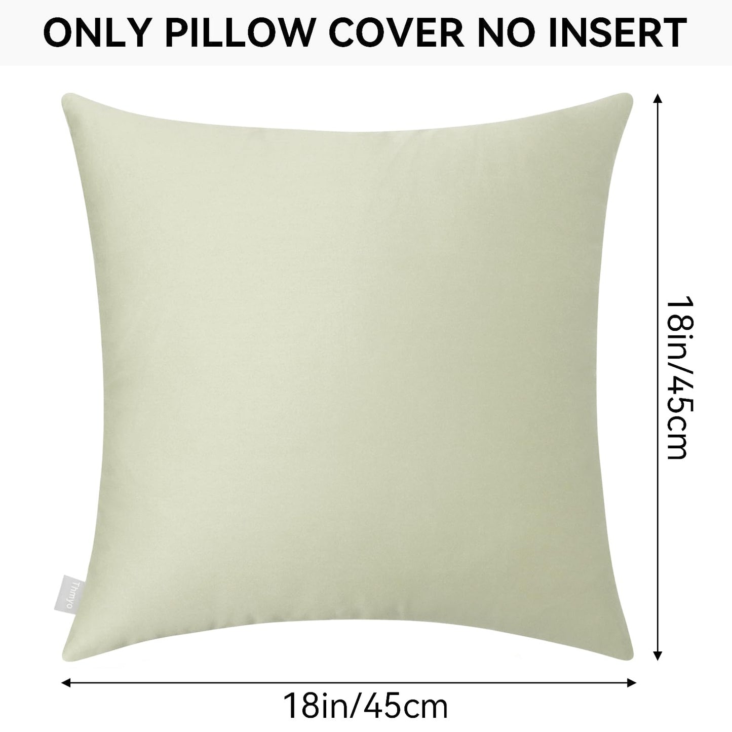 Thmyo 4-Pack 100% Cotton Comfortable Solid Decorative Throw Pillow Case Square Cushion Cover Pillowcase Sublimation Blank Pillow Covers DIY Throw Pillowcase for Sofa(18x18inch/45x45cm,Beige)
