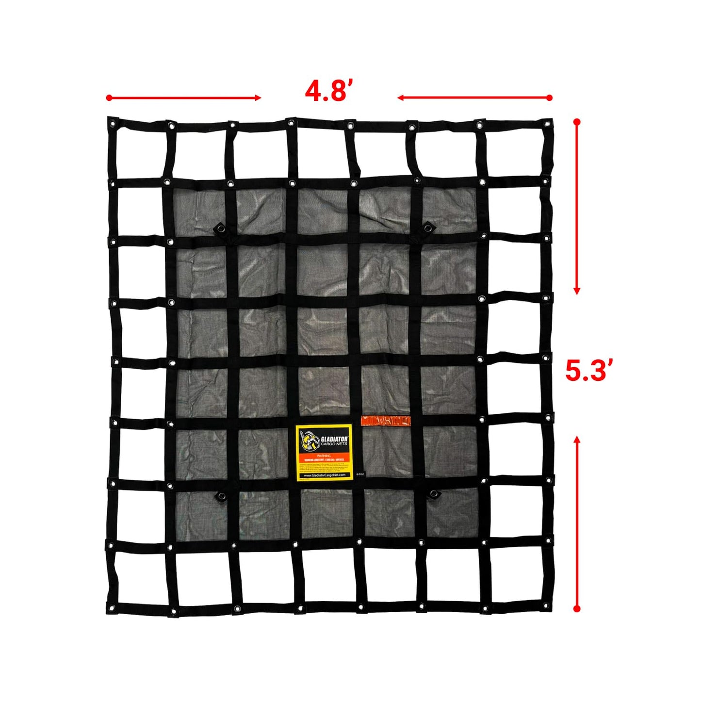 Gladiator Cargo Nets- Heavy Duty Cargo Net -Truck Accesories-Truck organizer -Bed Cover-Interior- Roof Rack-Trunk organizer-Cargo Net Offroad-SUV -Rubicon -Camping-(WLL)1,500 lbs (GRN-100) 4.8' x 5.3'