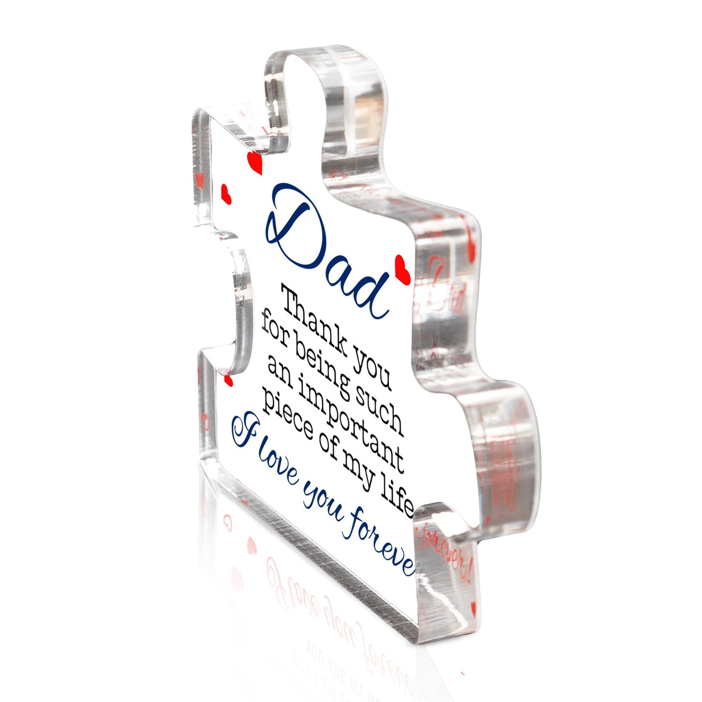 Best Dad Ever Gifts, Acrylic Puzzle Piece Gift 2.8 x 3.5 Inch, Dad Gifts from Daughter or Son, Fathers Day Decorations, Fathers Day Presents for Daddy, Meaningful Birthday Present, Heartfelt Keepsake
