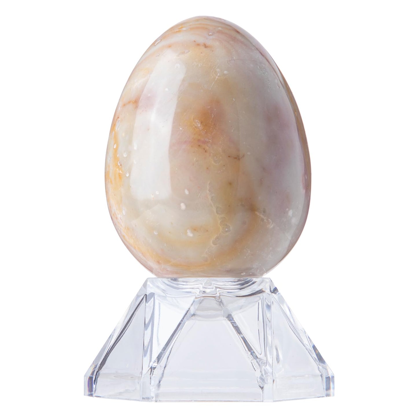 Sportmusies Natural Ocean Jasper Stone Egg Figurine Home Office Easter Decoration, Reiki Healing Crystal for Yoga Meditation, 1.69-2.28 inches