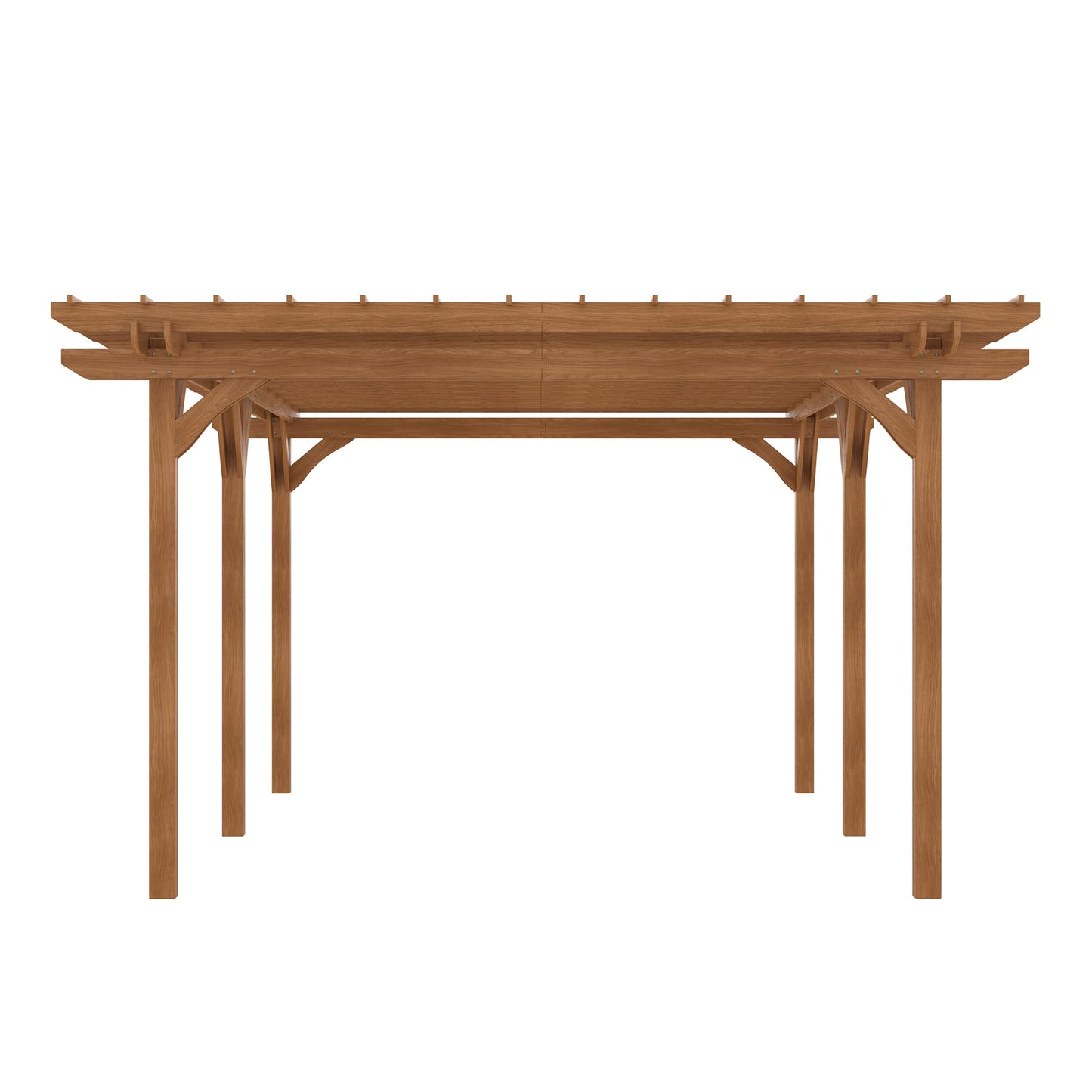 Outsunny 12' x 20' Outdoor Pergola, Wood Gazebo Grape Trellis with Stable Structure for Climbing Plant Support, Garden, Patio, Backyard, Deck, Brown