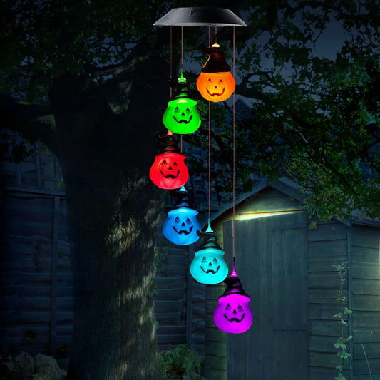 GOKU Pumpkin Solar Wind Chimes for Outside Gifts for Grandma Hanging LED Pumpkin Solar Pumpkin Lights Color Changing Windchimes Outside for Garden Porch Patio Yard Window