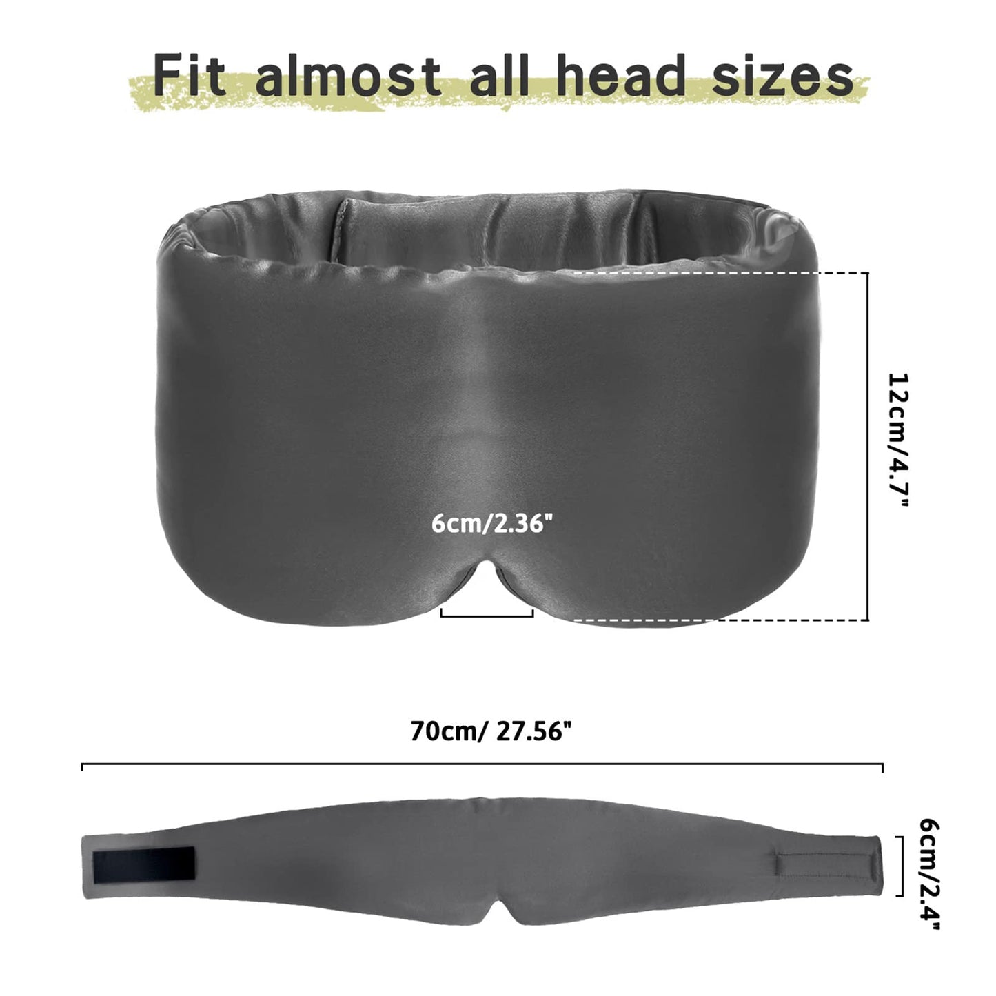 100% Handmade Bamboo Sleeping Eye Mask for Women for Men,Night Masks,Organic Sleep Mask,Blockout Eye Mask for Sleeping,Large Size Adjustable (Navy Blue)