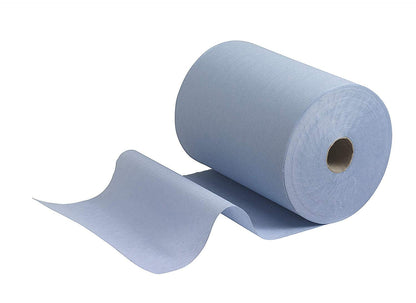 TPZ The Packaging Zone | Centre Feed Blue Rolls | Blue Recycled Paper Hand Towels | Multi-Purpose Use | 12 Pack