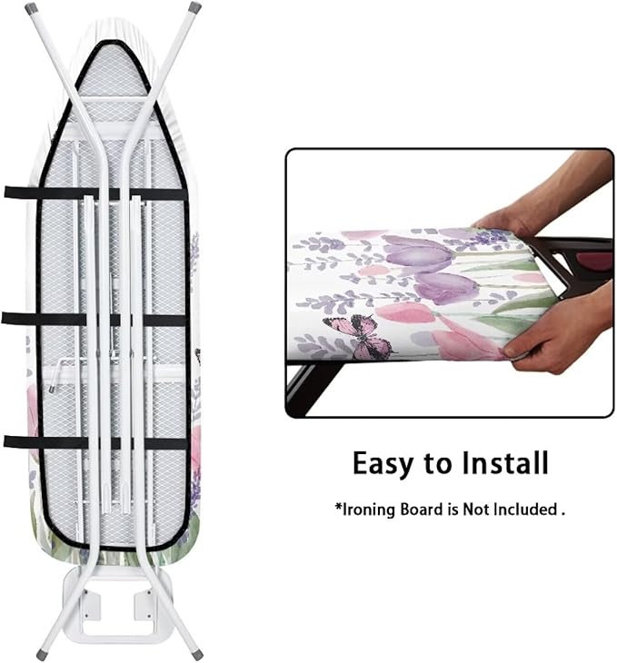 Butterfly Leaves Ironing Board Cover and Pad，Non Stick Resist Scorching and