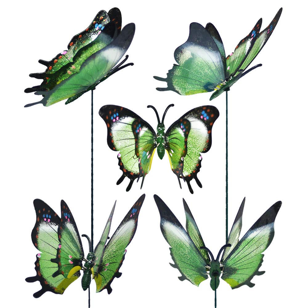 Giant Butterfly Garden Stakes Decorations Outdoor 3D Large Butterflies Lawn Decorative Yard Decor Patio Accessories Ornaments Gardening Art Christmas Whimsical Gifts (Pack of 4)