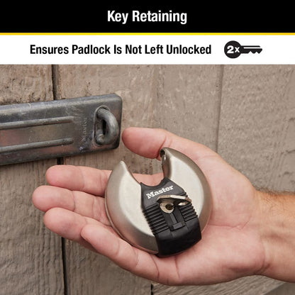 Master Lock M50XD Magnum Heavy Duty Stainless Steel Discus Padlock with Key