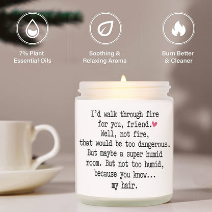 Niyewsor Best Friend Birthday Gifts for Women, Funny Scented Candles for Women, Mothers Day Gifts for Friend, Friendship Gift for Friends Female, Bestie, Soul Sister, BFF, Handmade, 7oz