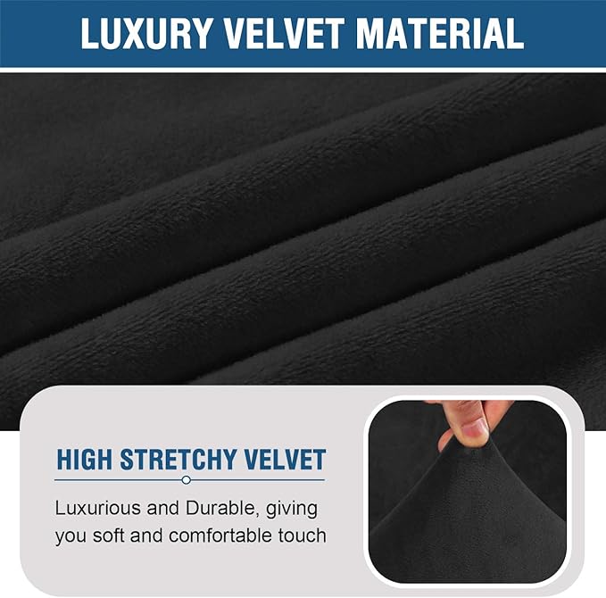 H.VERSAILTEX Armless Accent Chair Covers Thick Velvet Armless Chair Slipcovers