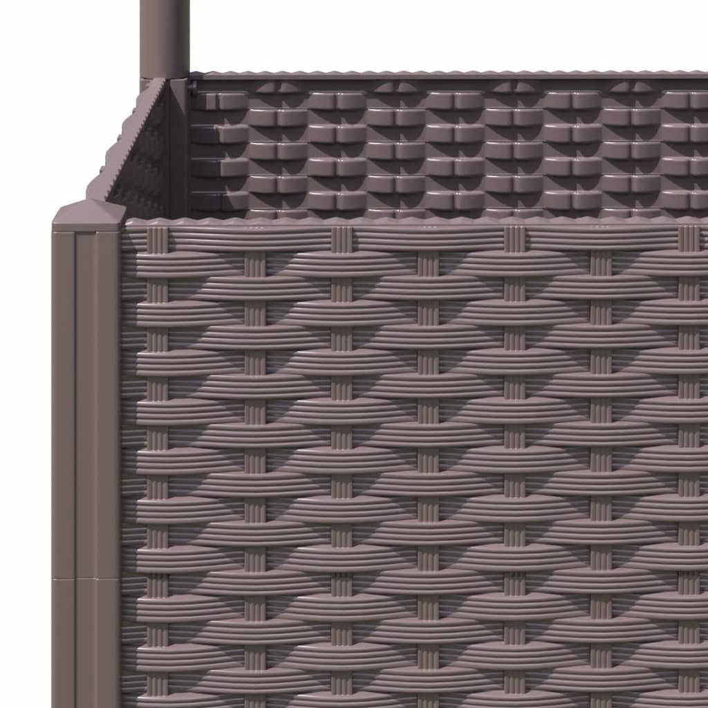 mtlskopl 54" Brown Square Planter with Trellis, 15.7"x15.7" Wood-Look Polypropylene, Modern Matte Garden Box for Patio Balcony