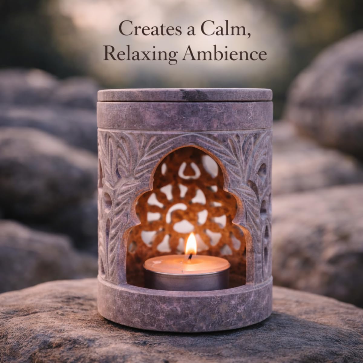 KC KULLICRAFT Marble Soapstone Candle Tea Light Holder