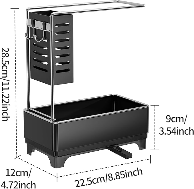 MOUKABAL Sponge Holder for Kitchen Sink, 2-Tier Sink Caddy Organizer