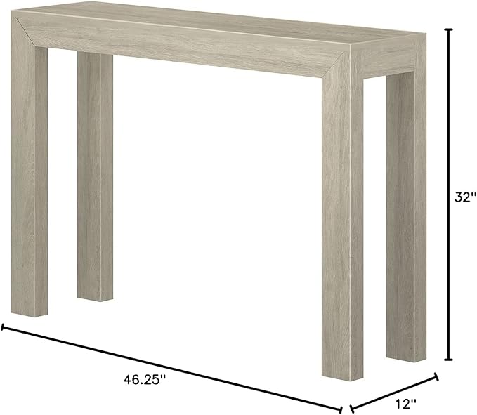 Plank+Beam Modern 46 Inch Console Table, Solid Pine Wood Entryway Table