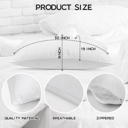 Macarrie 20 Pcs Queen Size Pillows for Sleeping Standard Size Inserts Hotel Bed Pillows Bulk for Stomach Back and Side Sleepers Machine Washable (30 x 20 Inches)