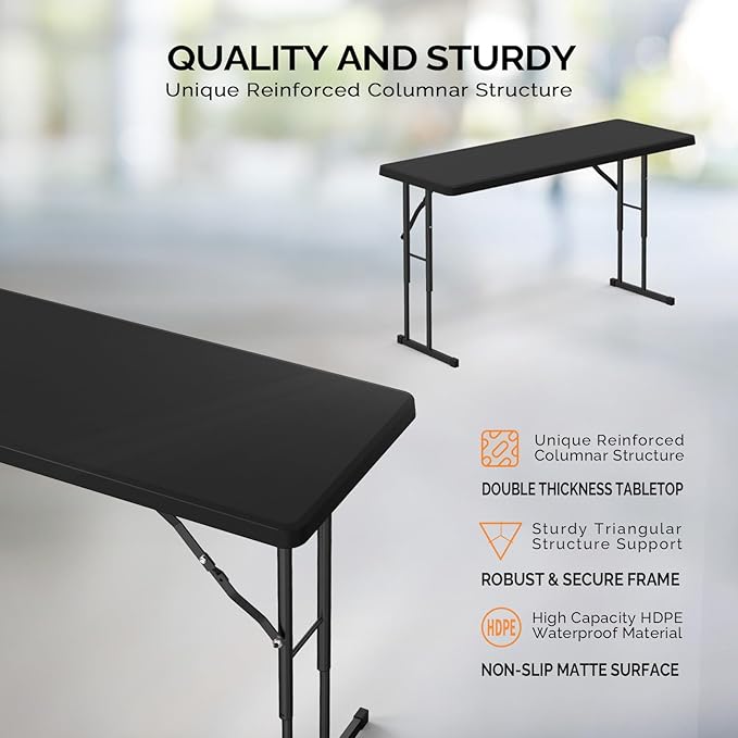 VINGLI 4 FT Narrow Folding Table, Home Work