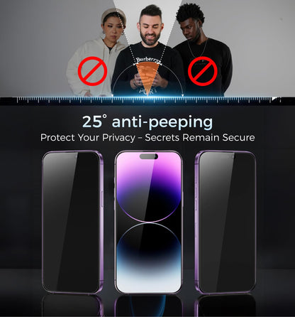 MAGIC JOHN 3rd Gen Upgraded for iPhone 16ProMax Privacy Screen Protector 6.9 Inch,25°Anti-Spy Screen,Shockproof Tempered Glass,Auto Dust-Removal,Bubble Free,Easy Installation,2 Pack