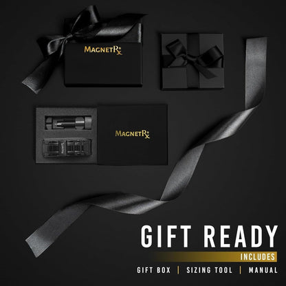 MagnetRX® 3X Strength Magnetic Bracelets for Men - Effective Titanium Magnetic Bracelet Men - Premium Fold-over Clasp & Adjustable Length with Sizing Tool & Gift Box (Black)