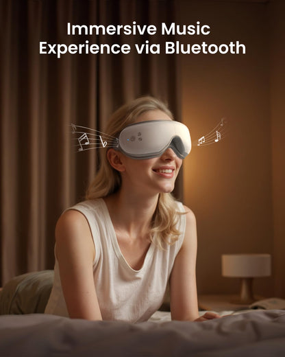 RENPHO Eyeris 1 Eye Massager with Remote, Birthday Christmas Gifts for Women Men Her Him, Sleep Mask with Heat, Compression, Headache Massager Scalp for Strain Relief, Migraine Relief, Reduce Stye Eye