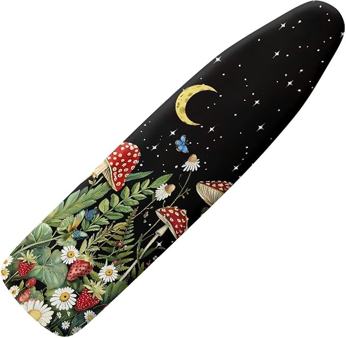 Moon Mushroom Durable Iron Board Cover Non Stick Scorch Easy-Fit Ironing Board