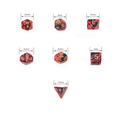 SmartDealsPro 5 x 7-Die Double-Colors Polyhedral Dice Sets with Pouches for D&D DND RPG MTG Dungeon and Dragons Table Board Roll Playing Games D4 D6 D8 D10 D% D12 D20