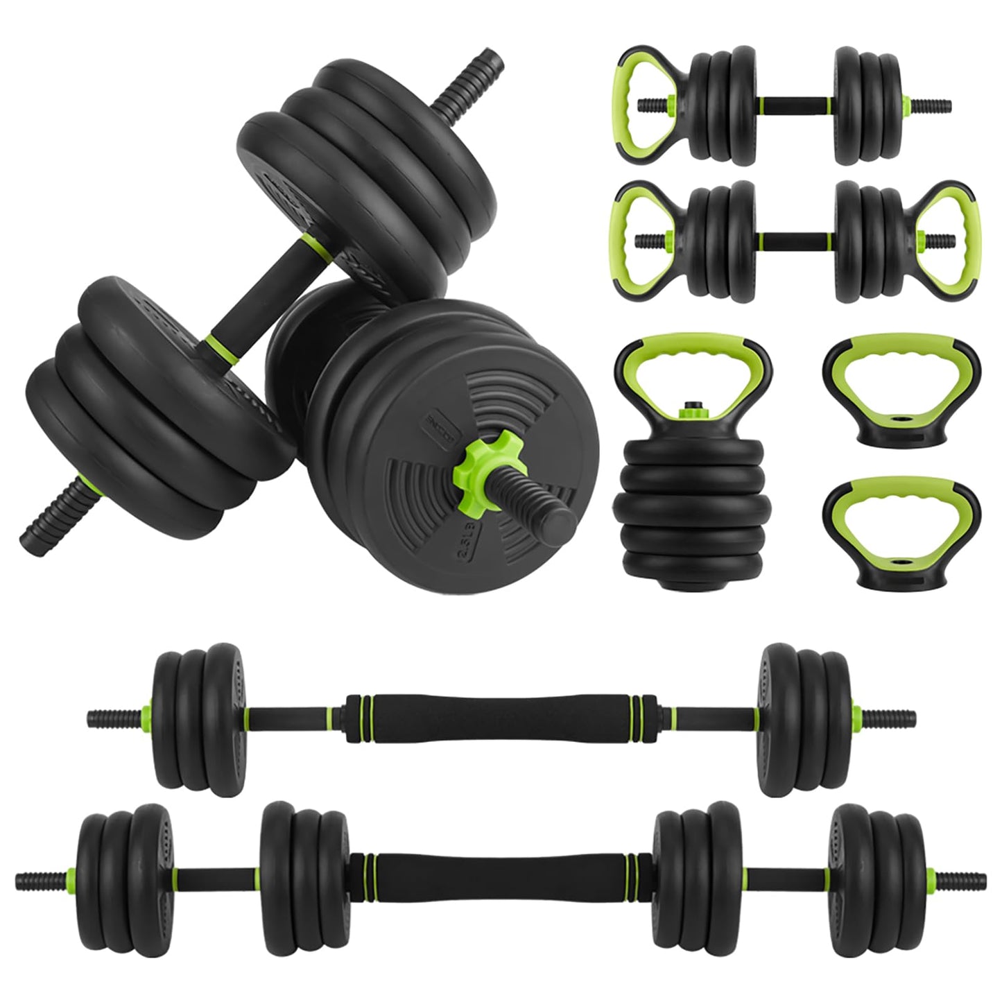 88Lb Adjustable Dumbbell Weight Set, Free Weights Dumbbells Set for Home Gym,Round
