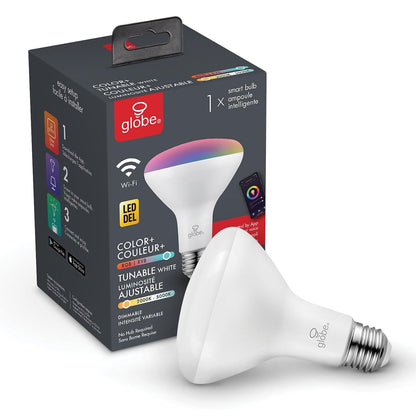 GLOBE Electric 34919 Wi-Fi Smart 5.5W (60W Equivalent) Straight Filament Tunable White Amber Glass LED Light Bulb, No Hub Required, Voice Activated, 2000K - 5000K, Vintage Edison Style, 500 Lumns