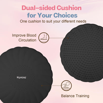 kisnbld Wobble Cushion, Extra Thick Wiggle Seat for Sensory Kids, Non-slip Balance Disc with Inflation Pump for Adults Core Strength, Posture Improvement & Physical Therapy (13.5in/34cm)