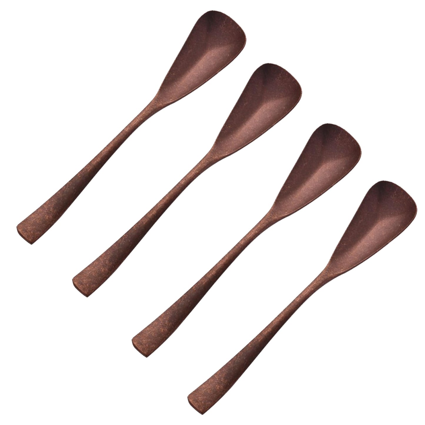 Purecopper 4.33-Inch Vintage Teaspoon, Hand-Forged Antique Copper Spoon, Suitable for Stirring Coffee and Desserts, Cakes, Ice Cream (4)