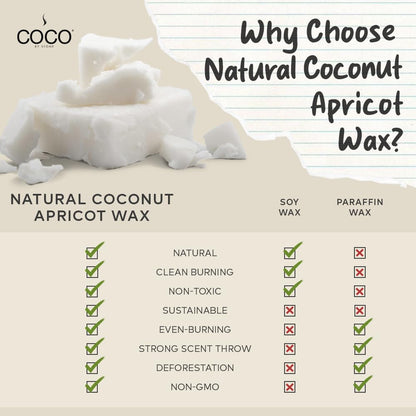 COCO by Stone 6.5oz Candle, Coconut Apricot Wax Candle for Home (Tiare) Home Fragrance Products, 1 Wick Candle, Enhance Indoor Aroma, Vegan & Cruelty-Free, Clean Burning and Hand Poured Candle