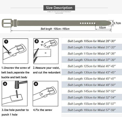 JingHao Mens Belt Big and Tall 30"-65",Genuine Leather Belts for Men,Casual Work Dress Jeans Belt,Black Brown Width 1.45" A18 (58"-60"/ Belt Length 160cm, Coffee)