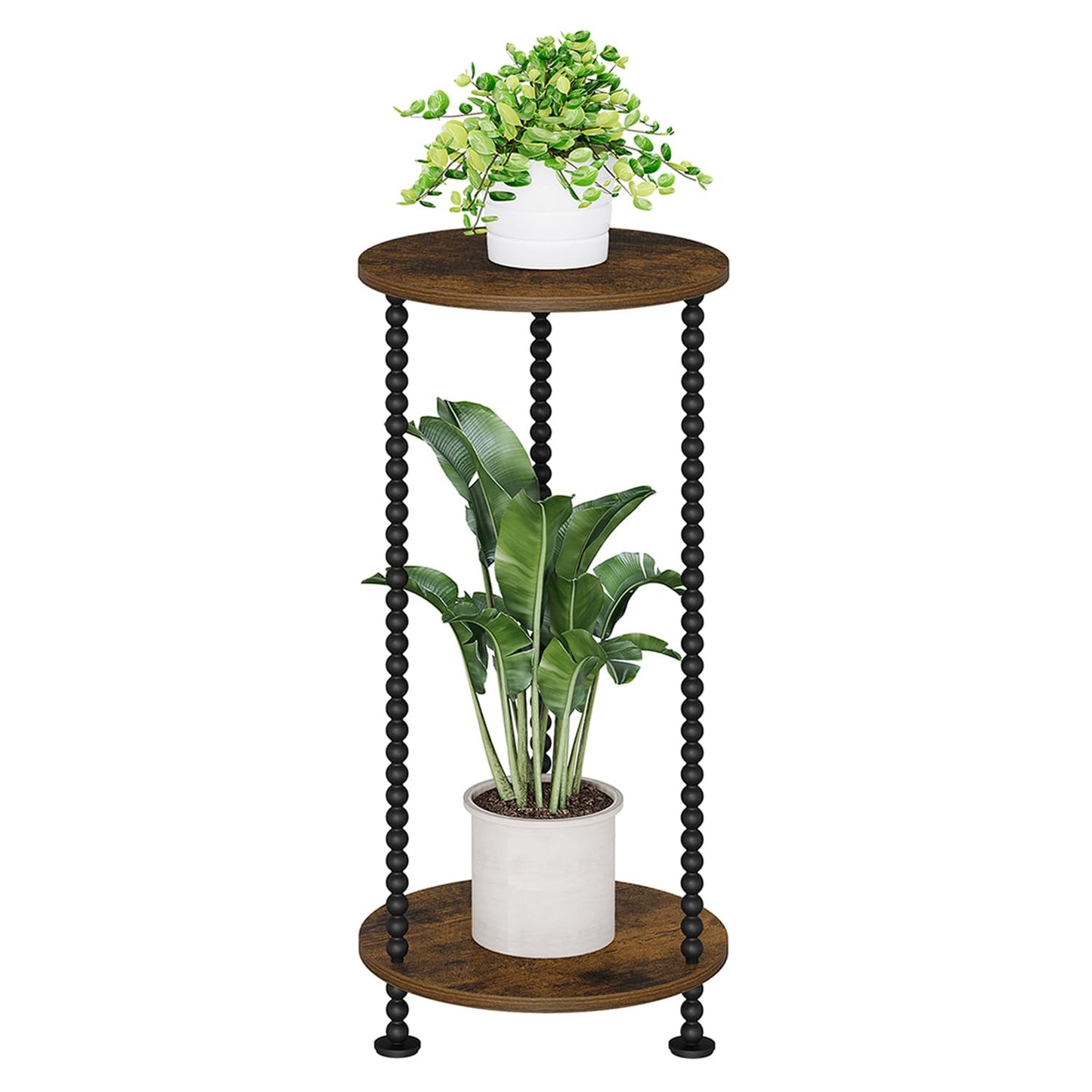 YINMIT Plant Stand Indoor, 2 Tier Small Plant Stand, 23" Tall Metal Spindle Poles Plant Stands, Corner Flower Pot Stand, Plant Tables Indoor, Planter Pot Holder for Balcony Garden Patio Living Room