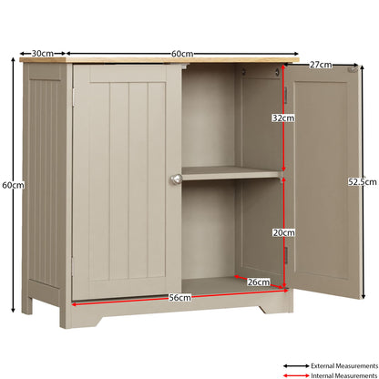 Bath Vida Priano Under Sink Bathroom Cabinet Floor Standing Storage Cupboard Basin Unit, Grey & Oak