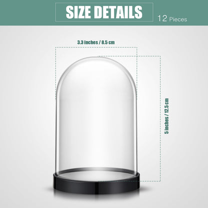 Zhengmy Plastic Dome Display Case Cloche Bell Jar with Base Clear for Collectibles Rose Office Home Tabletop Centerpiece Decoration(2 Pieces)