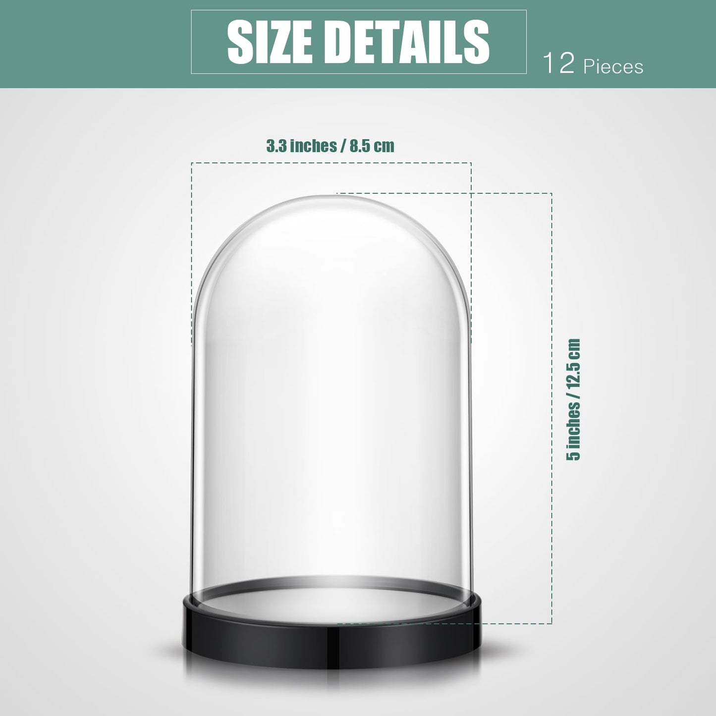 Zhengmy Plastic Dome Display Case Cloche Bell Jar with Base Clear for Collectibles Rose Office Home Tabletop Centerpiece Decoration(4 Pieces)