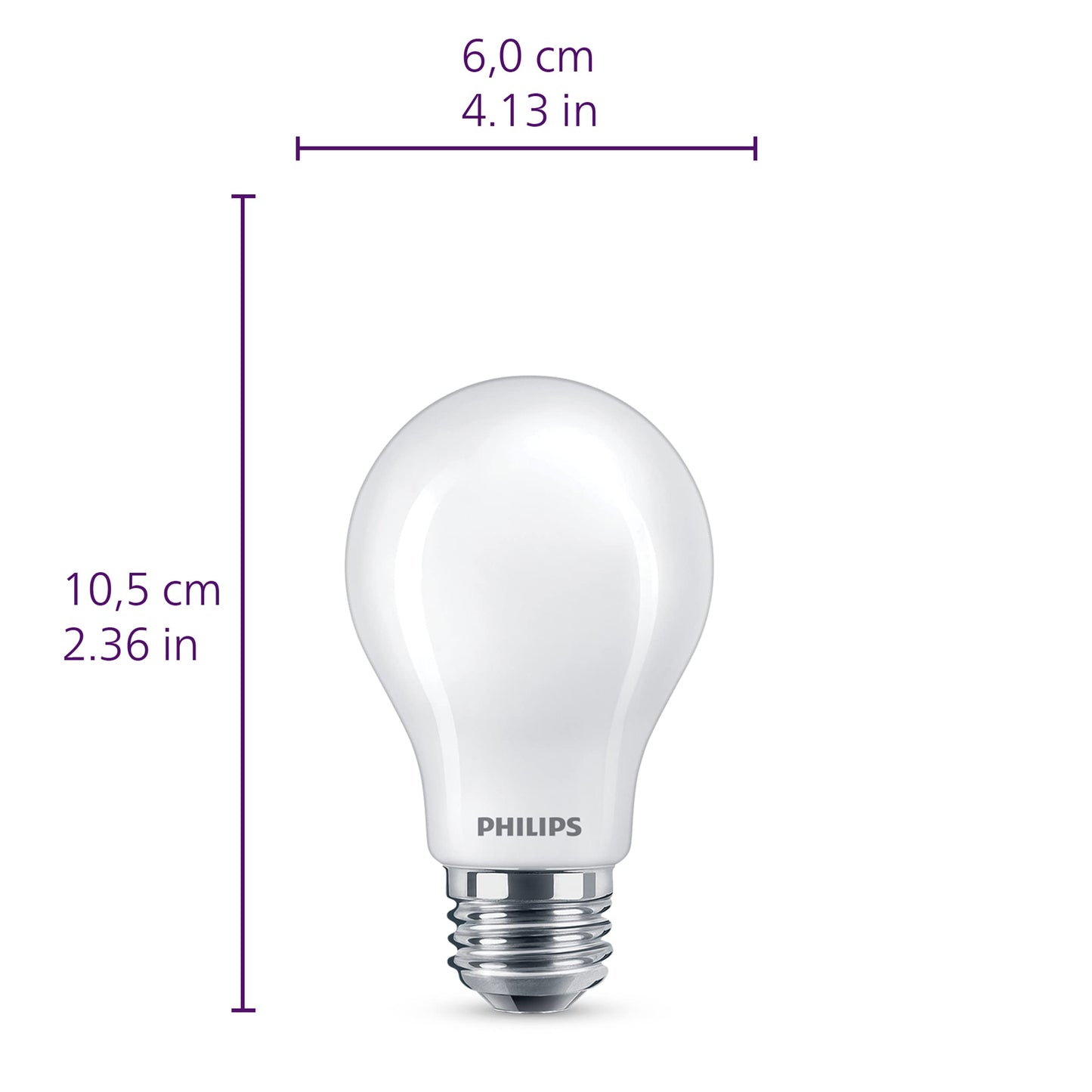 PHILIPS LED 75W A19 4-Pack Ultra Definition Daylight (5000K) 1100 Lumen (9W = 75W) Dimmable Frosted Flicker-Free Light Bulbs