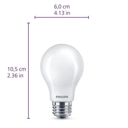 PHILIPS LED 75W A19 4-Pack Ultra Definition Daylight (5000K) 1100 Lumen (9W = 75W) Dimmable Frosted Flicker-Free Light Bulbs