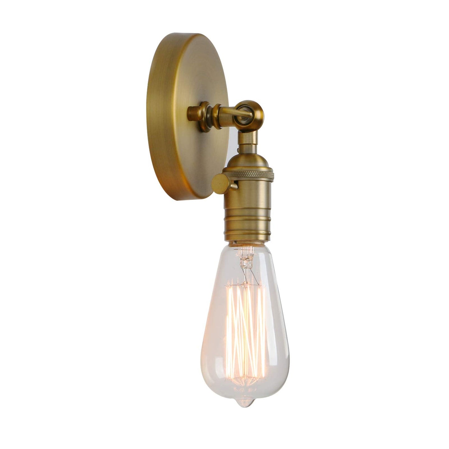 PERMO Minimalist Single Socket 1- Light Wall Sconce Lighting with On/Off Switch (Anqitue)
